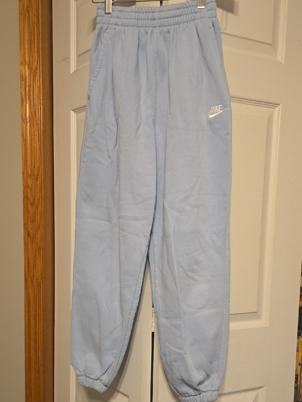 Kids NEW without Tags Nike Pastel Blue Joggers with White Swoosh